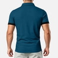 thumbnail image 5 of Yungyresw Polo Shirt for Men Slim Fit Short Sleeve Polo Contrast Trim Button Placket T-Shirt for Summer Wear Casual, 5 of 7