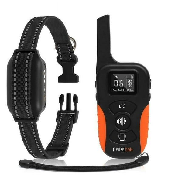 PaiPaitek No Shock Dog Training Collar with Remote 3300ft, Vibrate & Beep, Waterproof Rechargeable