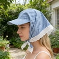 thumbnail image 3 of bestolf Turban Hat Adjustable Rear Strap Sweet Bow Widened Brim Blocks UV Rays Neck Protection Quick-Dry Ventilated Sun Hat (Red ), 3 of 8