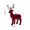 thumbnail image 3 of Darzheoy Christmas Deer Ornaments Christmas Snow Deer Pendant Flocking Vibe Arrangement Decorations Christmas Reindeer Tabletop Decorations, 3 of 6