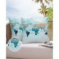 thumbnail image 6 of Pack of 2 Outdoor Pillow Covers, World Map Landscape Waterproof Square Throw Pillowcase Cushion Decorative Pillow Covers for Couch Patio Tent, 26x26 in, 6 of 6