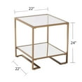 thumbnail image 2 of SEI Furniture Horten 22" Square Glass Top End Table in Gold, 2 of 6