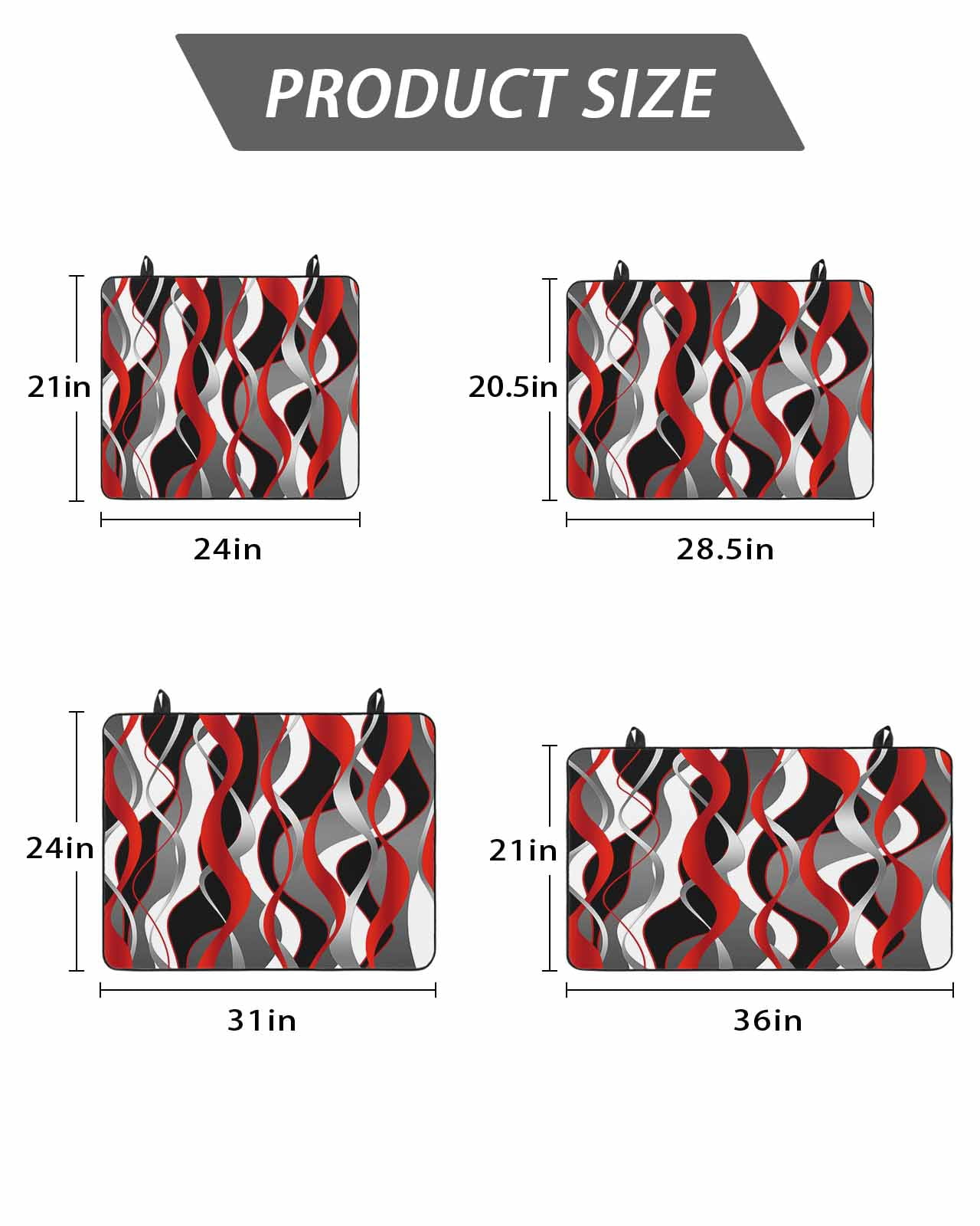 Stove Top Covers for Electric Stove, Red Stripe Glass Stovetop Cover Protector, Grey White Ombre Geometric Modern Abstract Induction Cooktop Protector Oven Mat for Kitchen Countertop 36"x21"