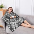 thumbnail image 5 of Oversized Wearable Blanket Hoodie,Black Tie Dye Pattern Sherpa Blanket Hoodie with Super Pockets,Super Warm Fuzzy Pullover for Women & Men, 5 of 6