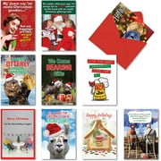 - 10 Funny Assorted Christmas Cards Boxed - Adult Happy Holiday Assortment, Notecards with Envelopes - Holiday Laughs AC3483XSG-B1x10