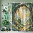 thumbnail image 3 of Shower Curtain, Watercolor Forest Mushrooms Waterproof Shower Curtain Set with Hooks for Bathroom Showers,Stalls and Bathtubs,60x72In Butterflies Green Ferns, 3 of 9