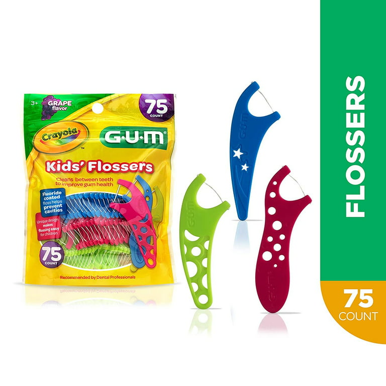 GUM Crayola Kids' Flossers, Grape, 75 ct (Pack of -