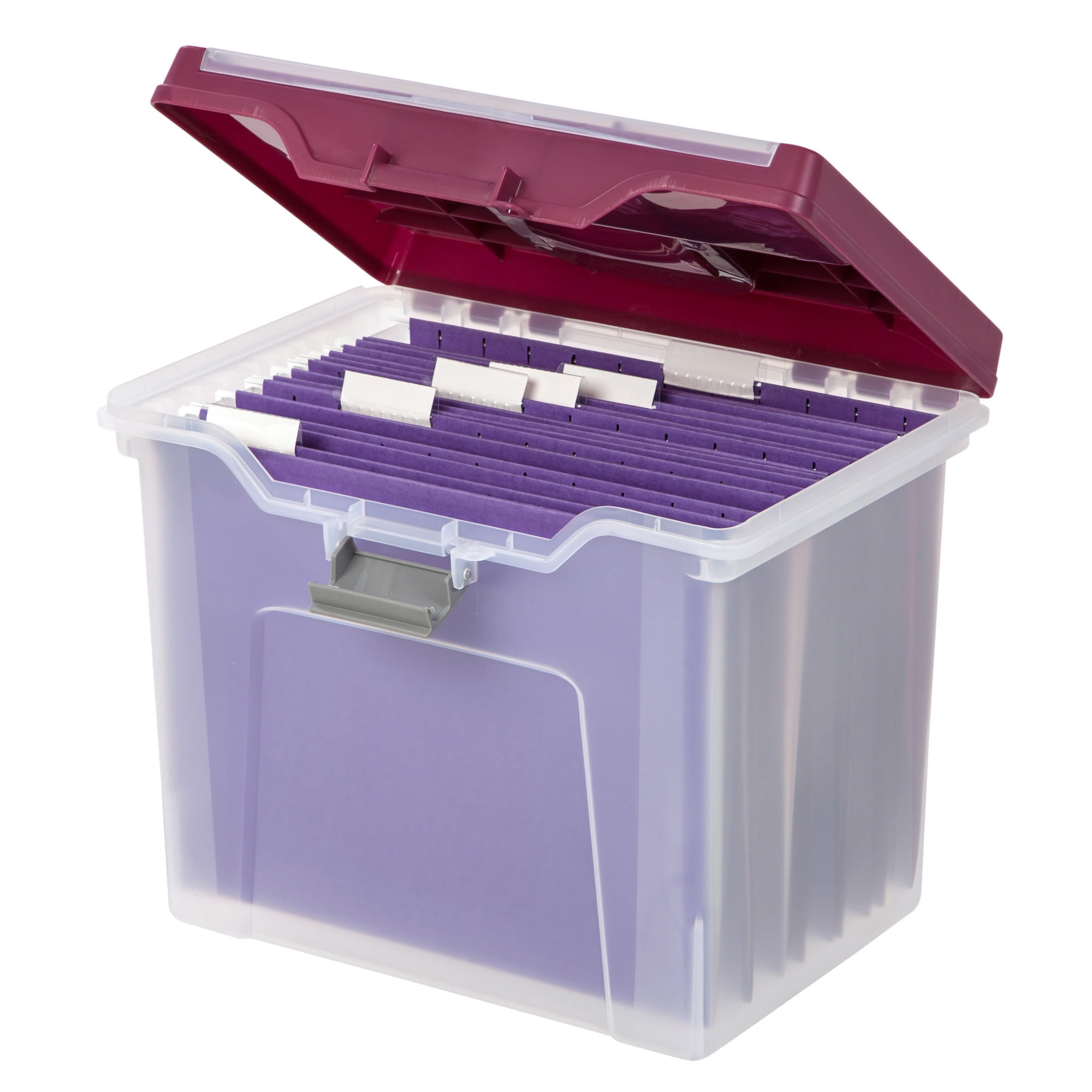 Office Depot Lockable File Cabinets, Boxes & Carts, polypropylene (PP, #5) Clear/Burgundy