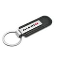 thumbnail image 2 of Nissan NISMO Black PU Leather Strap Silver Metal Bar LED Printed Logo Key Chain, 2 of 5