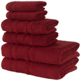 thumbnail image 5 of Qute Home Spa & Hotel Towels Luxury 6 Piece Solid Print Cotton Bath Towel Set, Burgundy Red, 5 of 8
