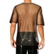 thumbnail image 3 of Camiseta de malla transparente INSPIRE CHIC para hombres, con mangas cortas, brillante, para fiestas, talla 2XL, dorado y negro, 3 of 4