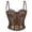 Coffee, variant on Women's Vintage Floral Printed Boned Corset Underbust Hourglass Shaping Waist Trainer Bodice for Club Party Layering