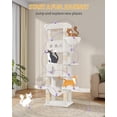 thumbnail image 6 of Hzuaneri Cat Tree, 66.9‑inch Tall Multi‑Level Indoor Cat Tower with Large Platforms, Cozy Condos, Big Hammock & Toy Balls, White, 6 of 8