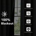 thumbnail image 6 of NICETOWN 100% Blackout Boho Curtain for Bedroom Light Blocking Sounds Reducing Printed Floral Drapes, W52 x L84, Sage Green on White, 2 Panels, 6 of 12