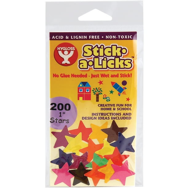 Stick-A-Licks 200/Pkg-Stars 1"-240