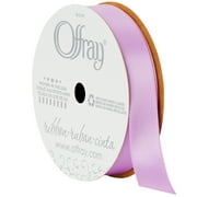 Offray Ribbon, Light Orchid Purple 5/8 inch Single Face Satin Polyester Ribbon, 18 feet