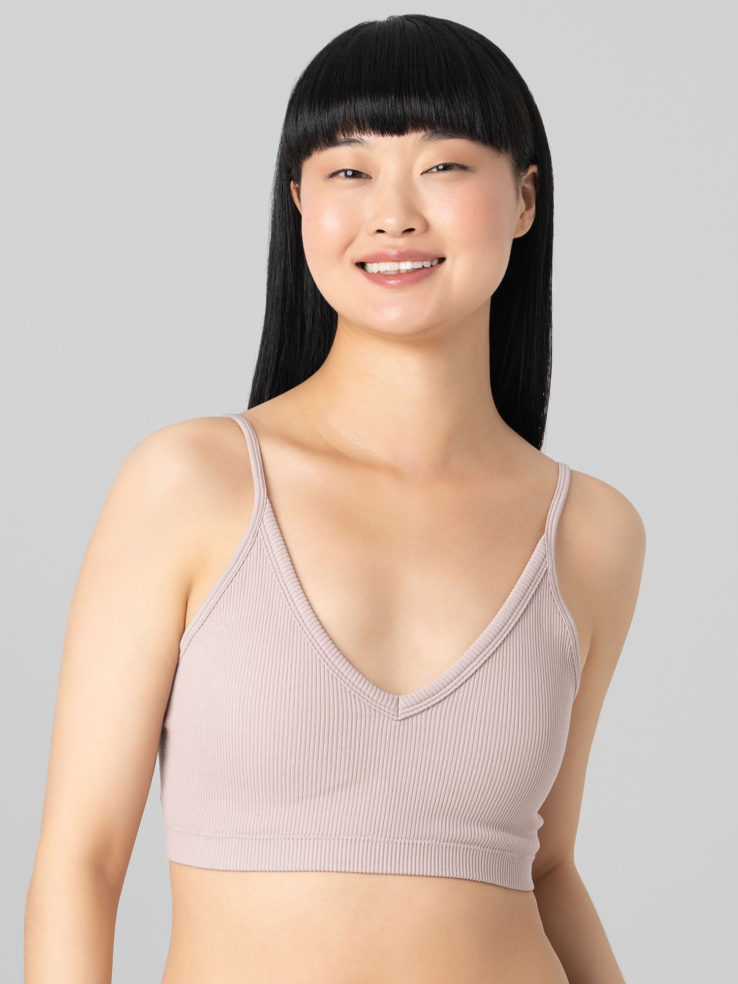 No Boundaries Seamless Ribbed Triangle Bralette, Sizes XS-XXXL