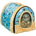 thumbnail image 1 of Rabbit Bed Tent Large Sleeping House Warm Fleece Hideout Foldable Cave Winter Hut for Rabbits Chinchillas Guinea Pigs Ferrets Hedgehogs Rats and Cats (Sky Blue), 1 of 6