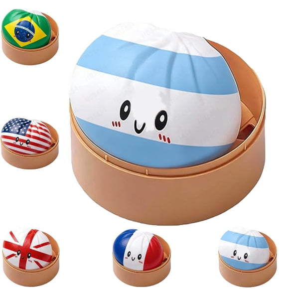 Dumpling Squishies Toys, Giant Glitter Dumpling, Colorful Dumplings Stress Balls Fidget Sensory Toys,Squeeze Dough Ball Stress Relief Hand Toys with Food Steamer Stretchy Desk Toys(E)