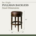 thumbnail image 3 of Maven Lane Pullman Backless Bar Stool Vintage Brown Vegan Leather, 3 of 7