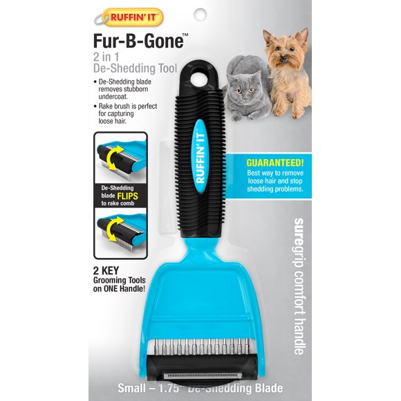 Ruffin' It Fur-B-Gone 2 In 1 De-Shedding Tool-Small