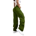 thumbnail image 3 of Cargo Pants Women Fashionable Casual Side Pockets High Waisted Elastic Straight Leg Loose Fitting Work Pants, 3 of 6