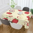 thumbnail image 6 of 54x72 Inch Tablecloth Polyester Square Tablecloth for Home Kitchen Dinner Decor Red Apple Pattern, 6 of 9