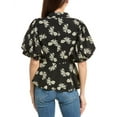 thumbnail image 2 of Gracia womens  Puff Sleeve Peplum Blouse, s, Black, 2 of 3