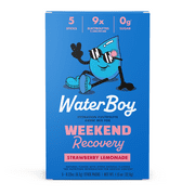 Waterboy Hydration and Weekend Recovery Powder Packets, Strawberry Lemonade 5 Count