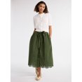 thumbnail image 4 of Free Assembly Women's and Women's Plus Cotton Eyelet Midi Skirt, Sizes XS-4X, 4 of 5