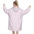 thumbnail image 3 of Light Purple Print Oversized Blanket Hoodie, Wearable Blanket Adult For Women Men And Teenager, Super Soft Warm Flannel Fluffy Hooded Blankets Sweatshirt With Big Pocket, 3 of 8