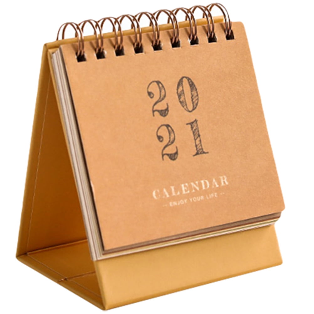 Homemaxs 1pc 2020 2021 mini desk calendar table calendar mini stand up 