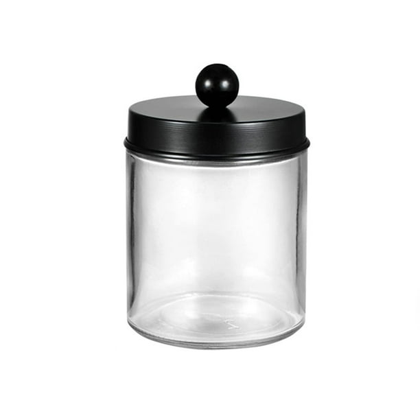 Naiovety 4 piezas hisopo tarro de gran capacidad tapa de acero inoxidable almohadillas de maquillaje bolas botella hogar Oficina organizador contenedor Cocina y Comedor Naiovety HA071972-01