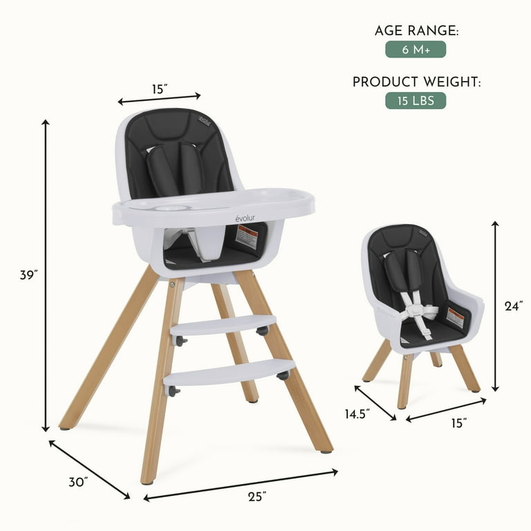 Evolur Zoodle 2-in-1 High Chair Booster Feeding Chair with