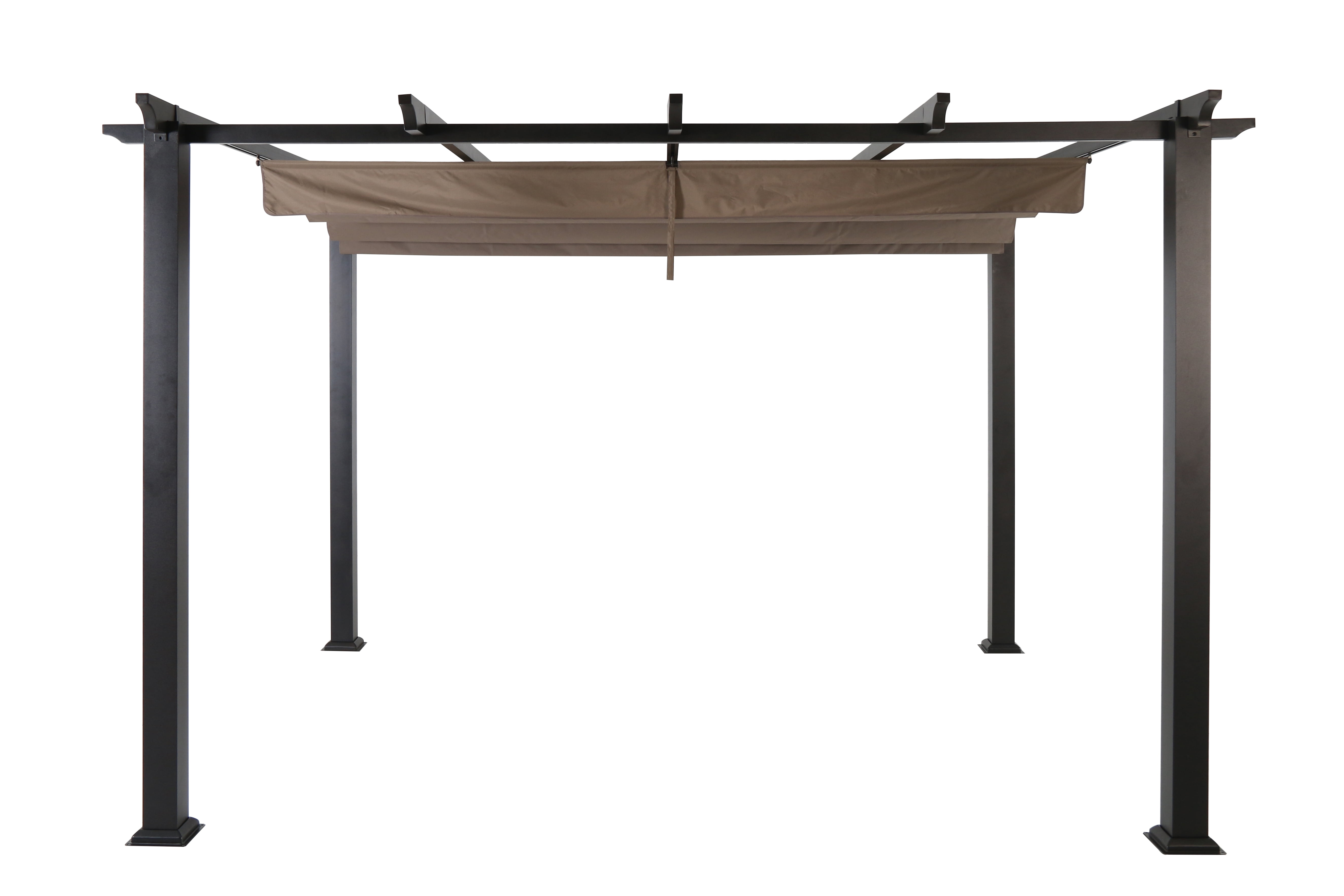Pergolas 10' x 12' x 8' Black and Gray Steel Pergola