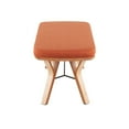 thumbnail image 2 of Lumisource Folia Mid-Century Modern Bench in Natural Wood and Orange Fabric, 2 of 7