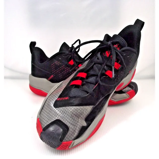 Ni - ke Ni - ke Jordan One Take 4 Basketball Shoes Size 13 Mens Black Gray Red Sneakers