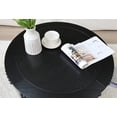 thumbnail image 6 of Round Wood Coffee Table 31.5" Circle Coffee Tables with Storage Shelf and Bead Decor, Modern Rustic 2-Tier Center Table for Living Room Bedroom Home Office,Black, 6 of 17