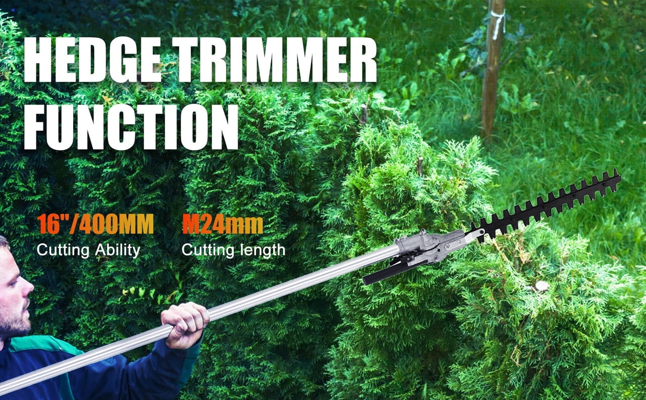 Floseru Powerful 52cc 5 in 1 Multi Functional Trimming Tools,Gas Hedge Trimmer,String Trimmer, Weed Eater, Pole Chainsaw with Extension Pole and Brush Cutter