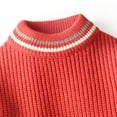 thumbnail image 5 of Odeerbi Kids Boys Girls Mock Neck Sweater Children Fashion Casual Winter Warm Long Sleeve Round Neck Pullover Sweater Knit Jumper Tops Red, 5 of 7