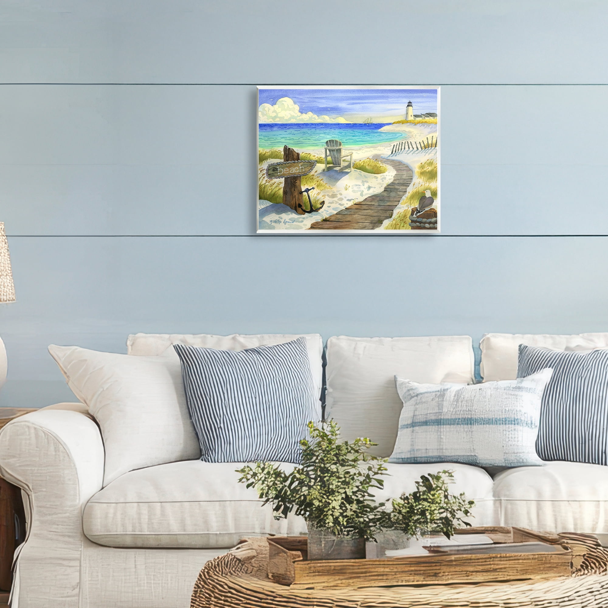 Stupell Industries Boardwalk To The Lighthouse Wall Plaque Art, design by Robin Altman