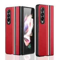 TECH CIRCLE Case for Samsung Galaxy Z Fold 4 2022 Magnetic Hinge Cover Protection, Slim Fit Hard PC PU Leather Full Body Shockproof Protective Phone Case for Galaxy Z Fold 4 5G 7.6 inch,Red