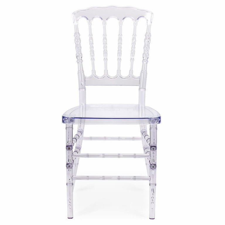 King Louis Chair -Aluminum, Black with Clear Back 