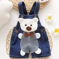 thumbnail image 6 of FRSASU Toddler Girls Cartoon Denim Short Overalls Cute Doll Pattern Jean Shortalls with Adjustable Straps Kids Summer Casual Romper Blue-I, 6 of 8