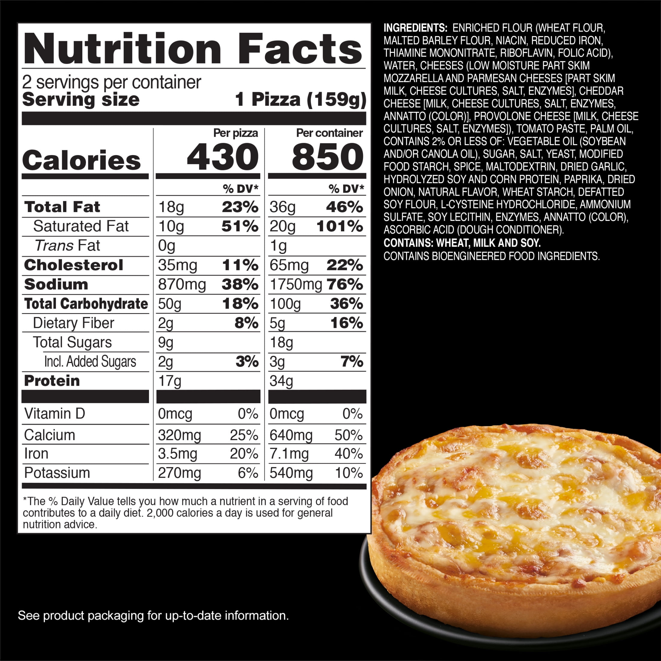 Red Baron Four Cheese Deep Dish Personal Frozen Pizza, 11.2 oz 2 Pack