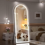 Hasipu 71 X 32 LED Arch Full Length Mirror, Black Frame Mirror with Lights Wall Mounted Free Standing Leaning for Bedroom, Living Room, Dressing Area