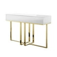 thumbnail image 5 of Bowery Hill Modern 2-Drawers Stainless Steel Base Console Table White/Gold, 5 of 10