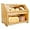 Natural Bamboo, variant on Double Layer Large Bread Box for Kitchen Counter, Wooden Large Capacity Bread Storage Bin (Black)