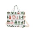 thumbnail image 7 of FORMRS Womens Corduroy Tote Bag Crossbody Shoulder Handbag with Pocket, White Christmas House, 7 of 7