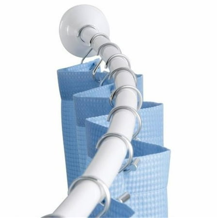 - J & M Home Fashions White Adjustable Curved Shower Rod, 41 x 72 in.